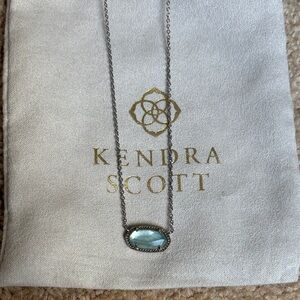Kendra Scott Silver Necklace with Aqua Stone